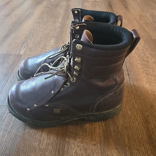 Carolina Schuh 505 8 Zoll Arbeitsstiefel Met Guard braun Größe 10,5 D Union Made USA - Bild 4 von 8