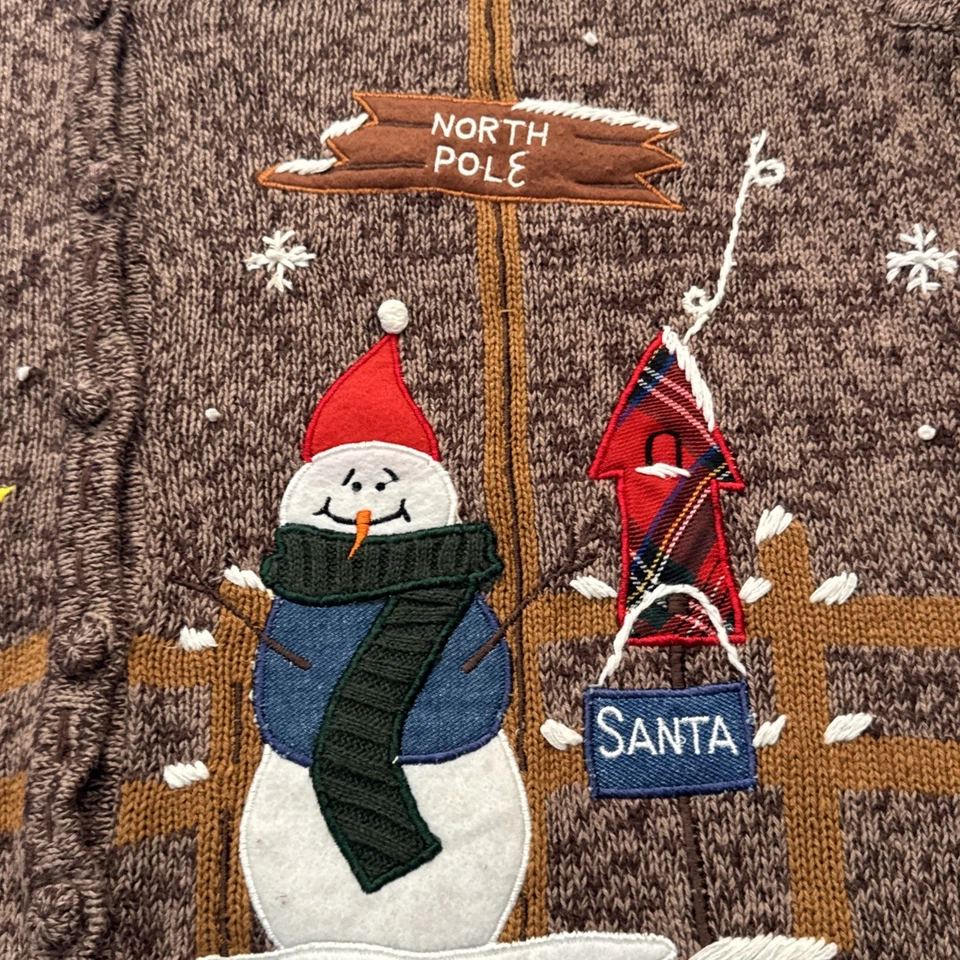 De Colección Y2K Vacaciones Muñeco de Nieve Suéter Chaleco Mujer Feo Navidad Novedad Talla 22/24W Foto 3 de 4