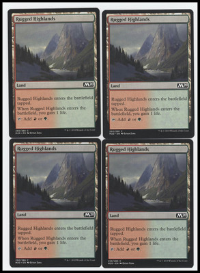Rugged Highlands x4 #250 Core Set 2020 MTG Near Mint Common