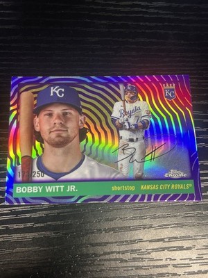 2025 Topps Chrome Platinum Bobby Witt Jr Purple Vibrations Refractor /250 Royals