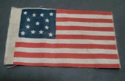 Old antique 13 Star Medallion US Parade Folk Art  Early Flag Centennial 1876 