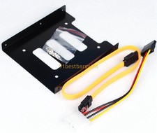 2.5" to 3.5" Bay SSD Metal Hard Drive HDD Mounting Bracket Adapter Holder Cable