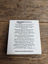 Amazon Basics 128GB Micro SDXC Memory Card with Full Size Adapter, A2 NEW Open 