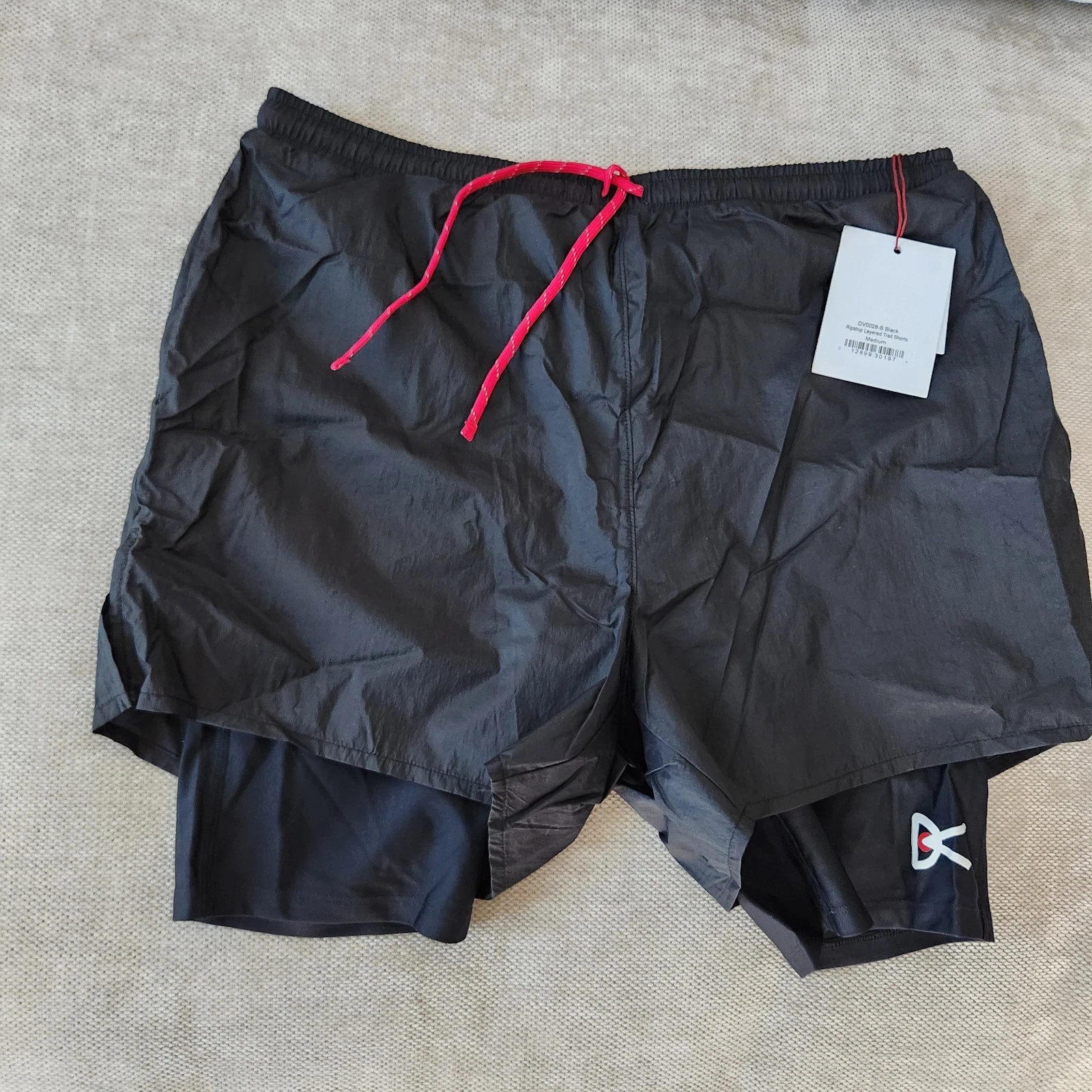 NWT District Vision Size Medium Ripstop Layered Trail Shorts Black