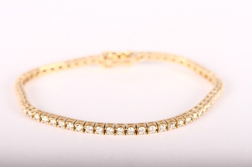 5Ct Round-Cut Lab Created Diamond Women's Tennis Bracelet 14K Yellow Gold Plated - Picture 4 of 4