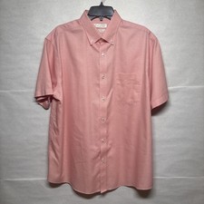 Gold Label Roundtree Yorke Shirt Mens Large Pink Non Iron Short Sleeve