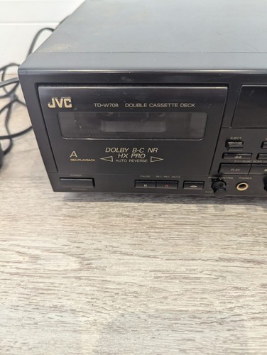 De colección JVC TD-W708 Doble Doble Doble Cassette Tape Deck Hecho en Japón Probado - Imagen 2 de 9