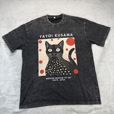 Yayoi Kusama Printed Cat Tee Adult L Washed Black