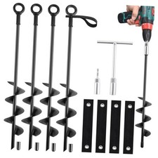 18-Inch Ground Anchors Screw In Heavy Duty, 4 Pack Trampoline Anchors  Stakes