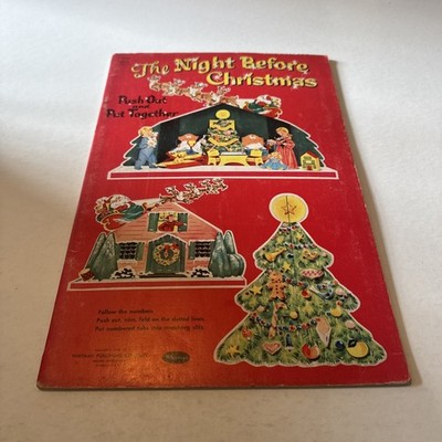 Vintage 1956 The Night Before Christmas Playbook-Push Out & Put Together-Whitman