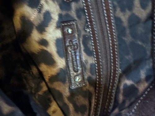 B Makowsky borsa a tracolla hobo in morbida pelle borsa stampa ghepardo fodera marrone - Foto 5 di 13