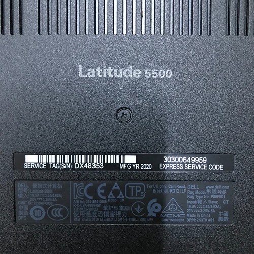 DELL LATITUDE 5500 15.6" Laptop i5-8365U 8GB RAM No SSD (Boots to BIOS) - Picture 10 of 10