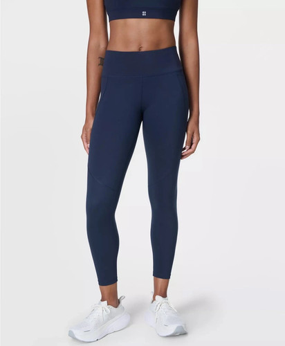 NWT $100 Sweaty Betty Power 7/8 Gym Workout Leggings Navy Blue XS New
