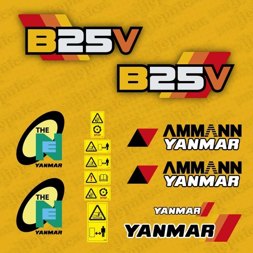 Ersatz Aufkleber Set kompatibel mit Yanmar B25V Minibagger Aufkleber - Bild 1 von 7