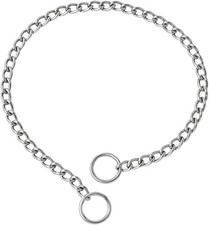 Dog Chain Collar Metal Slip Collar Choke Collar Training Control Steel XS-XLarge