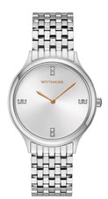 Wittnauer Black Tie 34MM Diamond Dial Stainless Steel Watch. WN4119