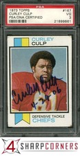 1973 TOPPS #167 CURLEY CULP RC CHIEFS HOF POP 1 PSA 3 DNA AUTO