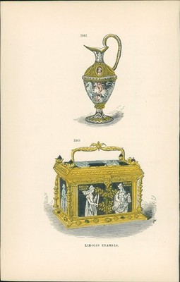 Lithographie : Feiner Wasserkrug - verziertes, vergoldetes Kästchen Aus einem Ka