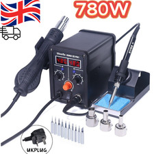 Digital 780W 2in1 Soldering Iron Station Hot Air Rework Welding Tool+ Iron Tips