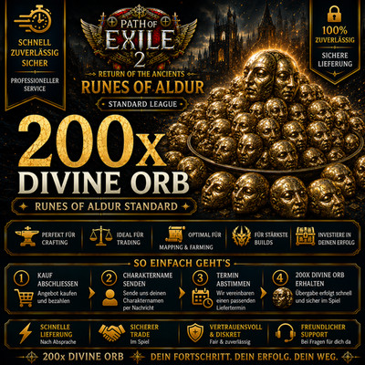 Path of Exile Poe 2 200x Divine Orb Göttliche Sphäre Runes of Aldur LigaSoftcore