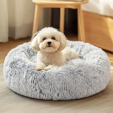 JOLLYVOGUE 23" Dog Cat Bed, Calming AntiAnxiety Pet Bed for Small Dogs, Flu...