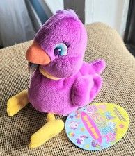 1998 Lisa Frank Spring Beans Sweet Tweet 8.5" Plush Purple Beanie Bird Stuffins