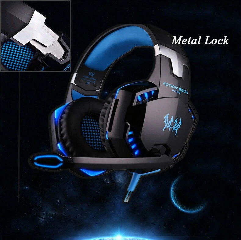 Gaming Headset KOTION EACH G2000 For PS4 Xbox One Surround Stereo Sound Mic Blue - Image 2 of 4