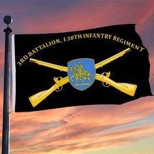 3rd Battalion, 138th Infantry Regiment US Army Flag 3x5Feet with Brass Grommets