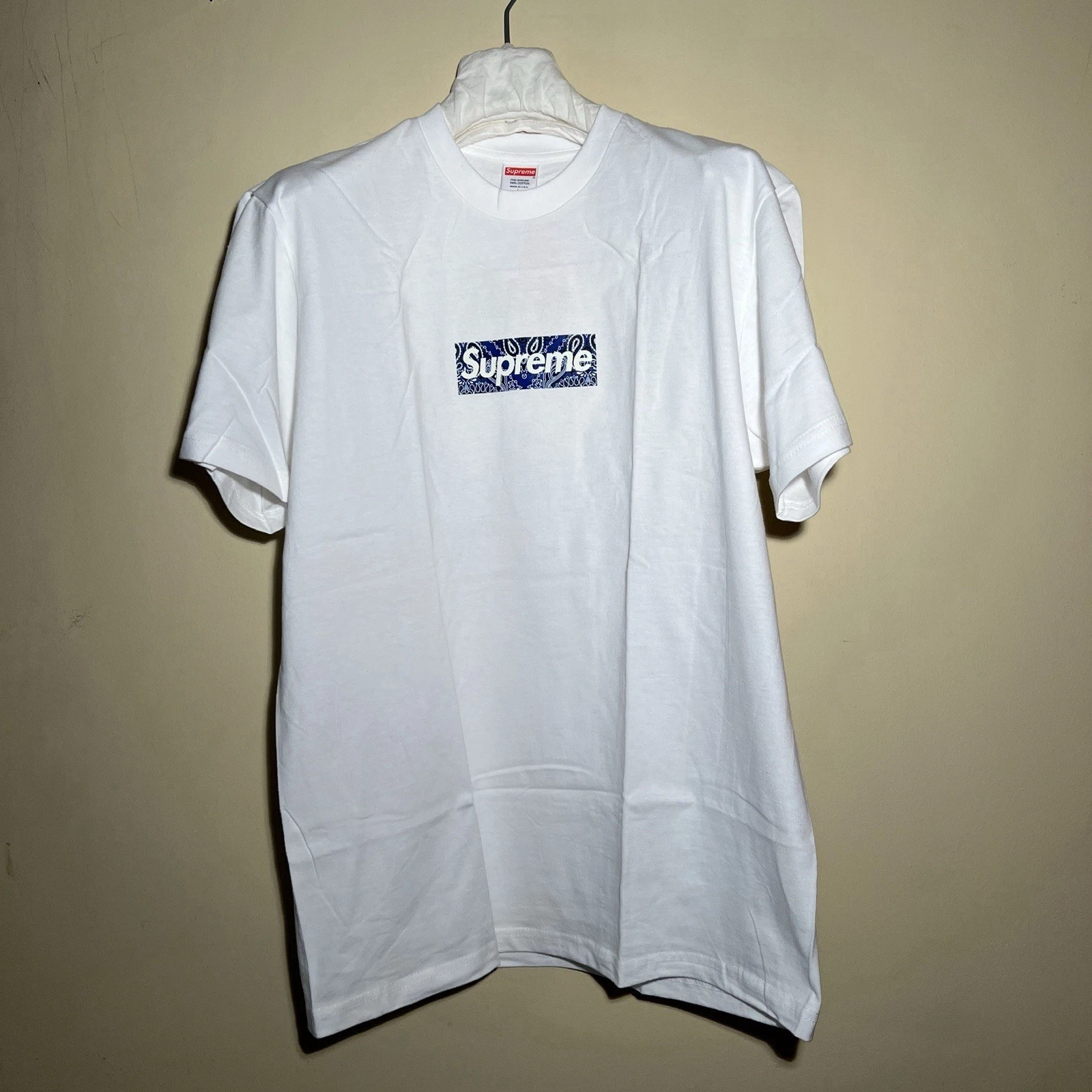 Tee shirt blanc FW19 Supreme Bandana Box Logo L 2019