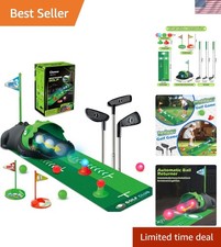 Upgraded Kids Toy Golf Set with Dinosaur Automatic Golf Returner, Led Light U...