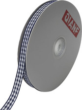 Navy and White Gingham Ribbon, Buffalo Checkered Craft Ribbon for Crafts Picnic