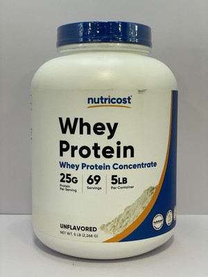 NUTRICOST WHEY PROTEIN CONCENTRATE UNFLAVORED 5 LBS NON-GMO GLUTEN FREE