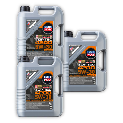 3x 5L LIQUI MOLY 3707 Motoröl Top Tec 4200 5W-30 Motorenöl Leichtlauf Motor Öl