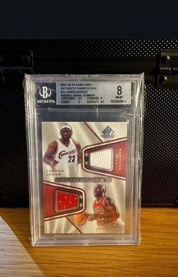 2007 SP Game Used Fabrics Lebron James Michael Jordan MISSING SERIAL # ERROR 1/1