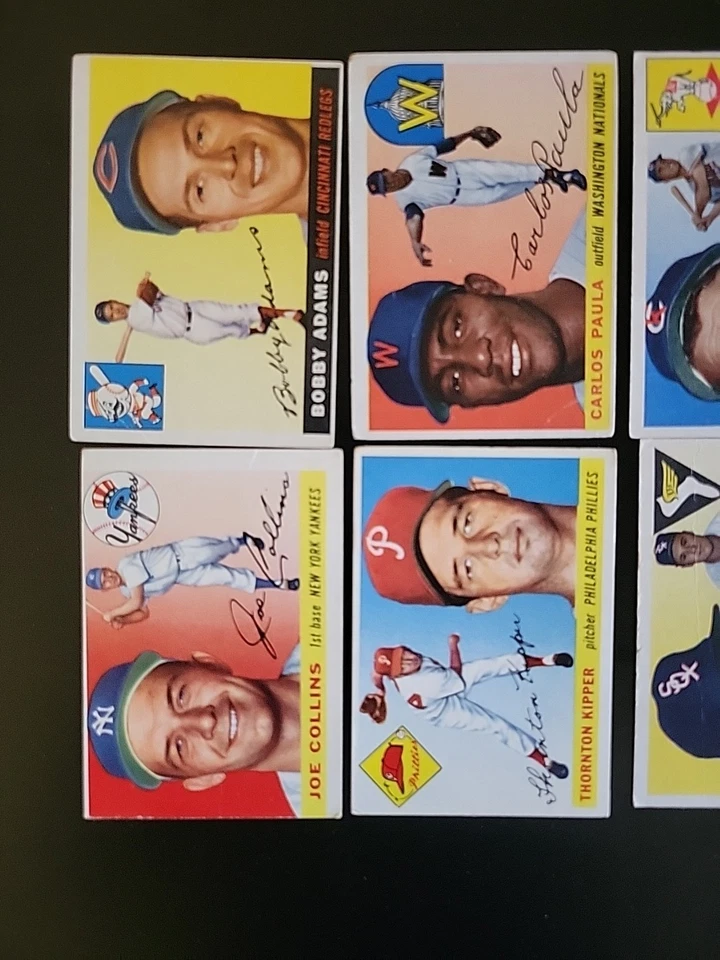 1955 Topps Baseball Lot- 6 Different Cards - W/ Bobby Adams and Elmer Valo - Image 2 of 4