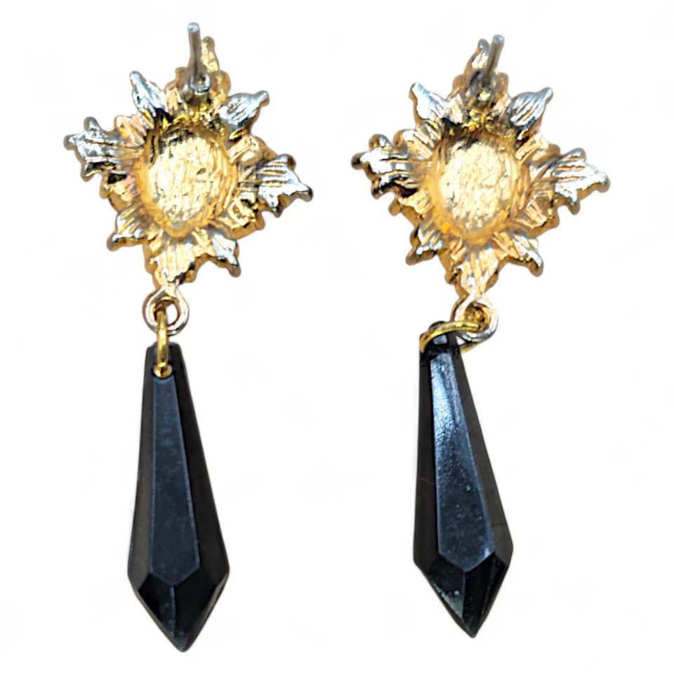 Conjunto de joyas elásticas de renacimiento victoriano negro y dorado Foto 3 de 4