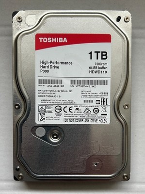 Toshiba 1TB 7200rpm SATA Festplatte P300 HDWD110UZSVA - 100% Health