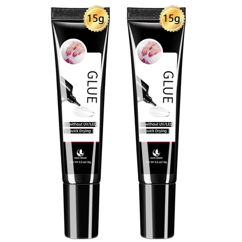 2Pcs Semi Solid Nail Glue for Press on Nail, No Need for UV Lamp Super Strong Na - Picture 1 of 8