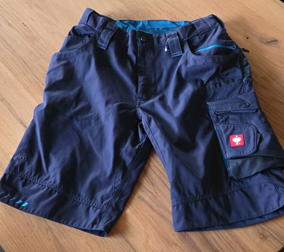engelbert strauss Herren Cargo-Shorts Blau Gr. 50 mit Taschen Reißverschluss