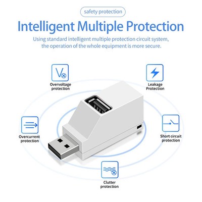 USB 3.0 Hub 3 Ports Portable Fast Data Transfer USB Splitter for Computer Laptop