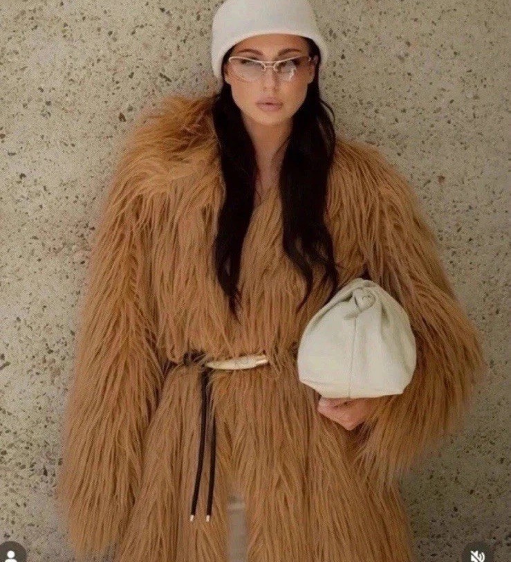 Zara Limited Edition Long Faux Fur Coat Beig Size XS/S Ref 3692/957 £219 thumbnail 6