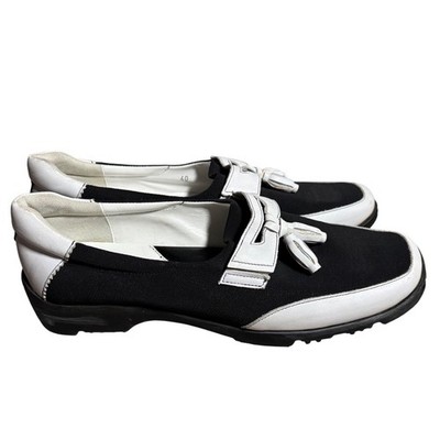 Walter Genuin Womens 8.5/9 Leather Golf Shoes Tassel Loafers Italy Resort Luxury