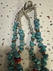 Turquoise Red Coral Heishi Double Stranded Beaded Necklace — photo 9