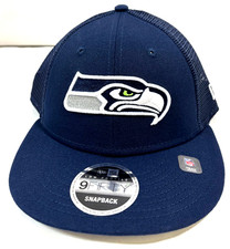 Seattle Seahawks NFL NE Low Profile Trucker Snapback Hat~ Dark Navy