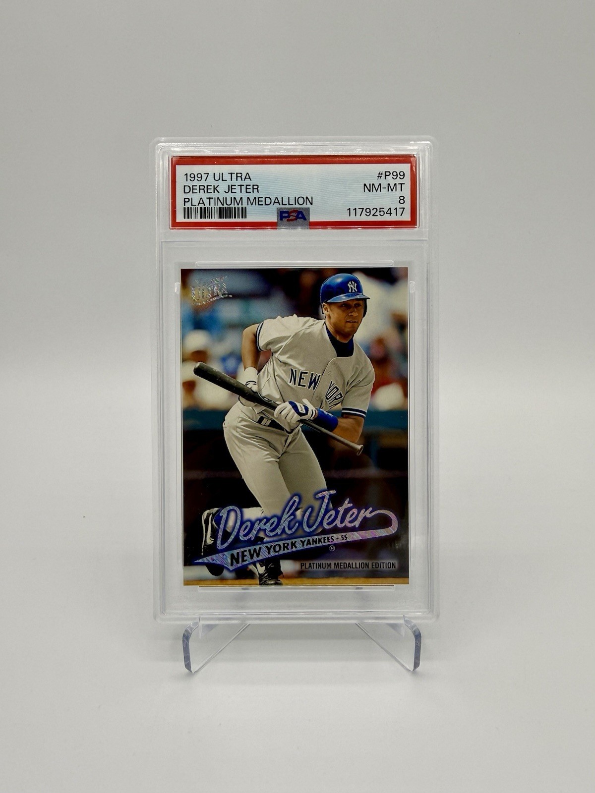 1997 Ultra Derek Jeter #P99 Platinum Medallion Edition PSA 8 - NY YANKEES - RARE