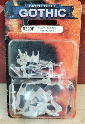 Warhammer 40k Battlefleet Gothic Eldar Hemlock Class Destroyers 8220F Metal NIB