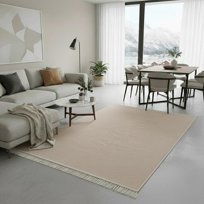 Kelim Rug Runner 120x170 cm Beige Boho Living Room Kitchen Kids Room Bathroom