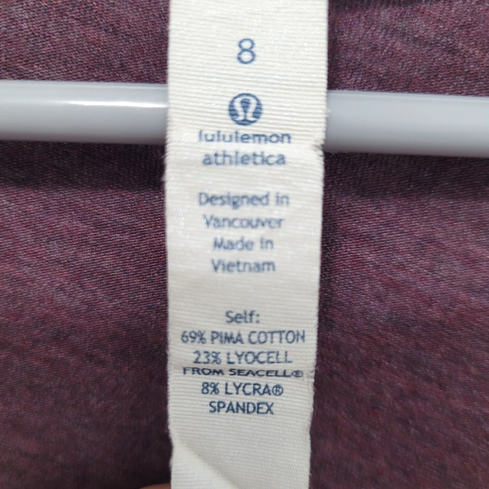 Lululemon Radiant Sz 8 Wrap Top Long Sleeve Purple Heathered Bordeaux Drama - Image 2 of 4