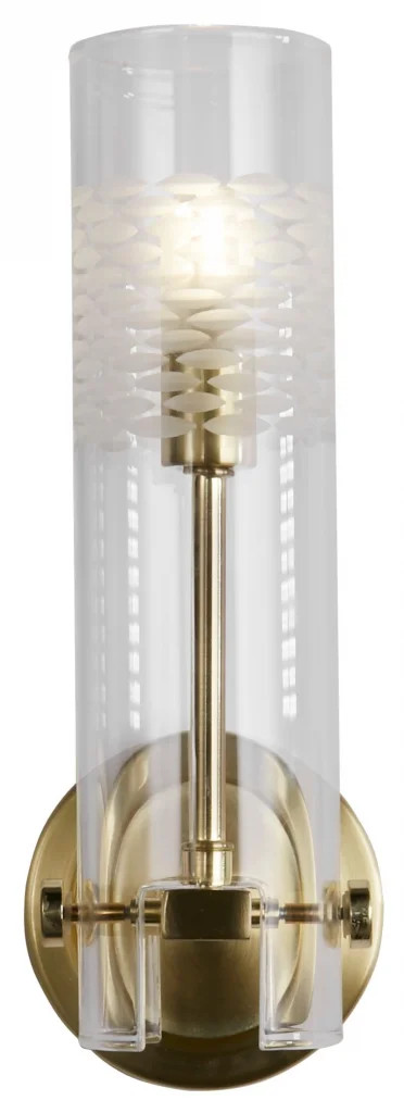 Wall Light Brass Scope IP44 Satin Searchlight 27981SB