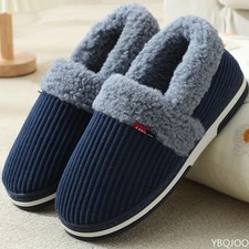 Cotton Winter Plush Fur House Slippers Men Women Non Slip Soft Indoor Shoe Gift